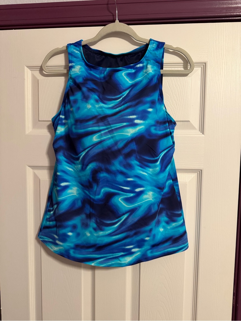 Lands' End Blue Marble-Effect Racerback Tank